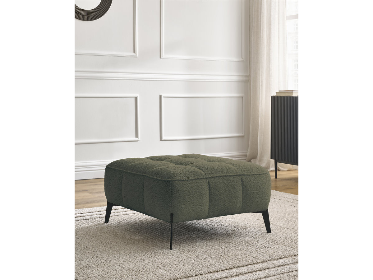 Bobochic Anis Pouf Bouclé-Stoff Grün