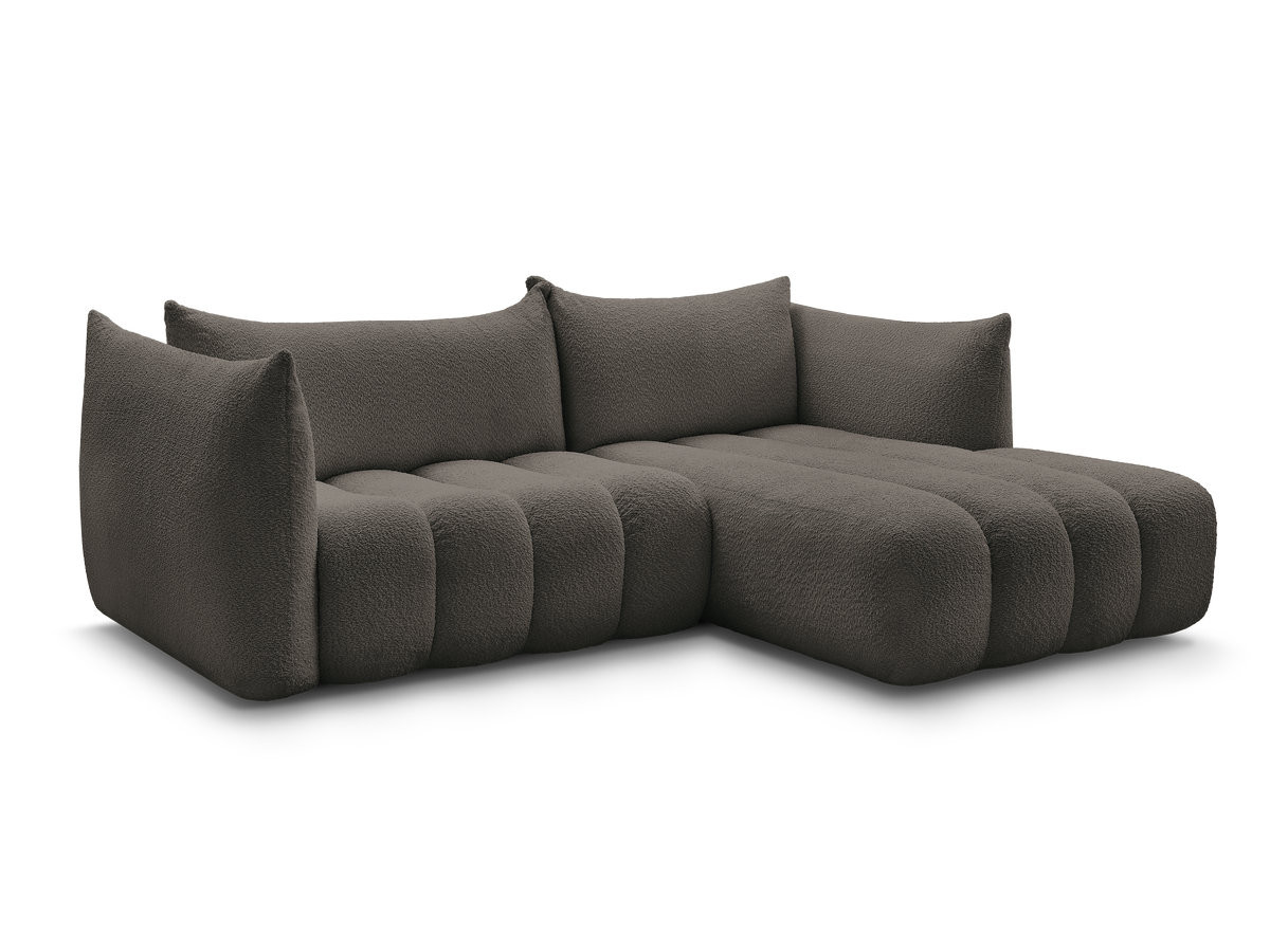 Bobochic Azra Ecksofa 262 × 178 cm Bouclé-Stoff Braun Ecke rechts
