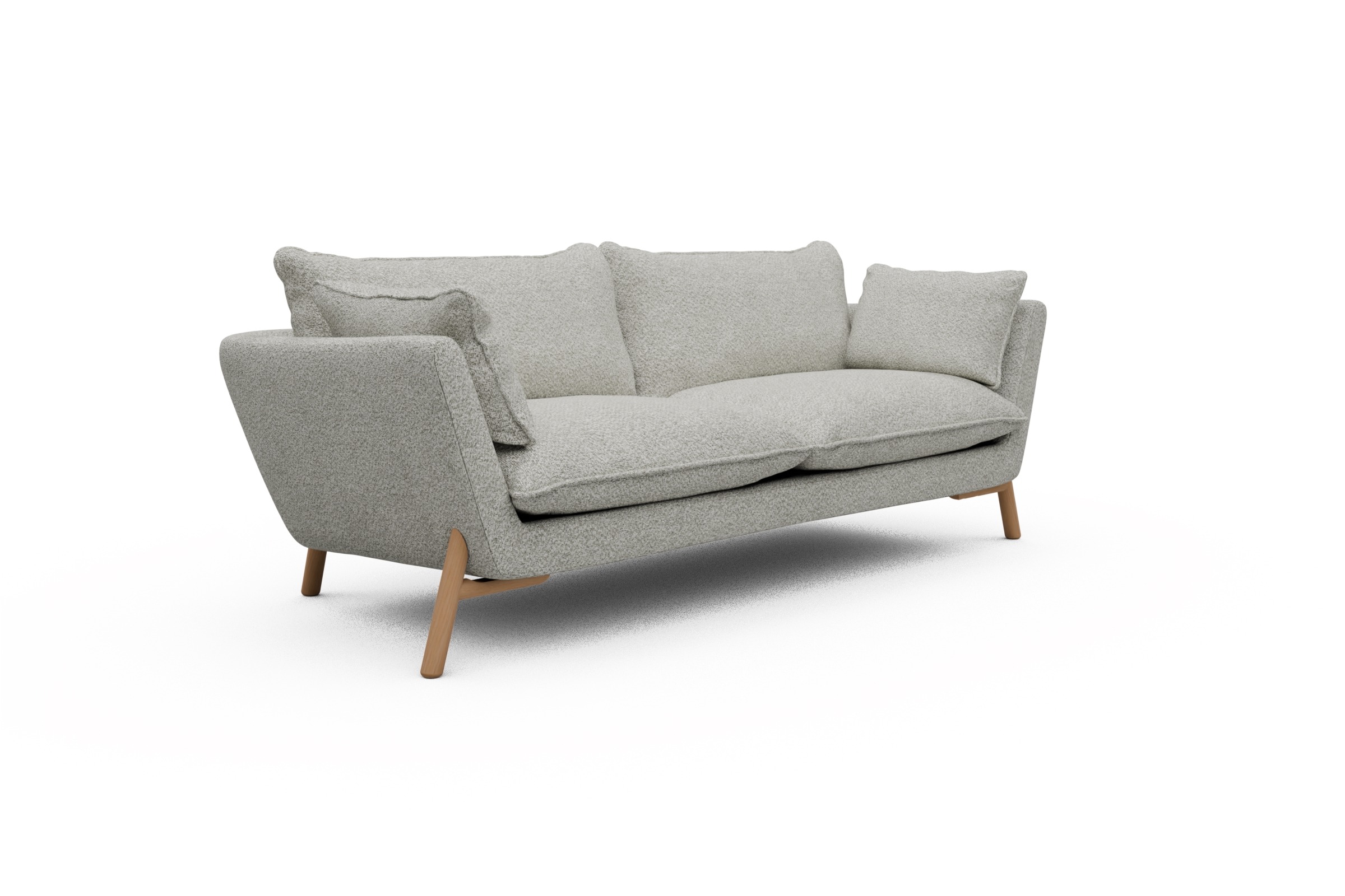 Sofa Emil PREMIUM 3-Sitzer Beinfarbe Eiche Natur Vanora-Warm-Sand