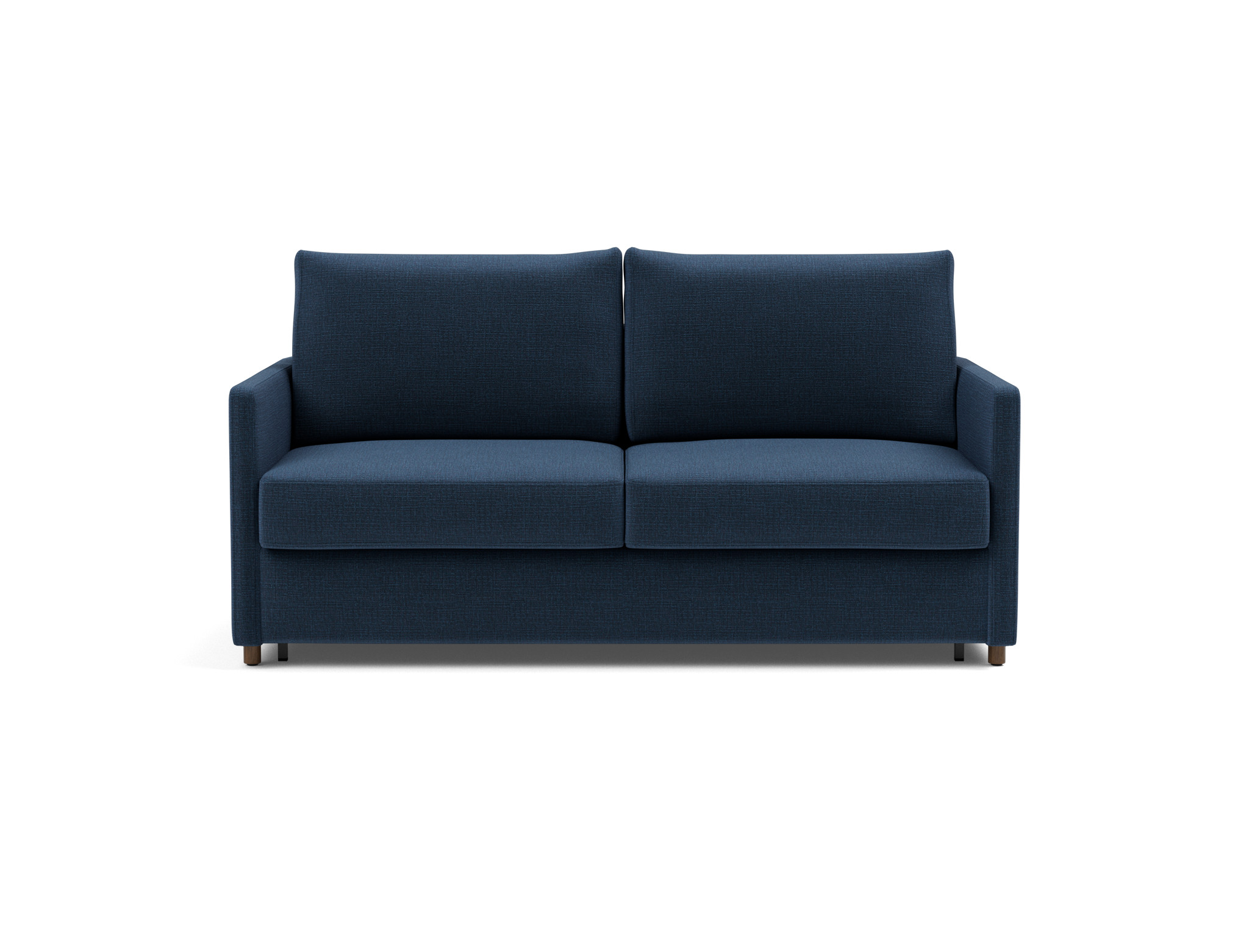 Schlafsofa Neah mit Slim-Armlehnen 160 Chenille Esina 414-Indigo-Blue
