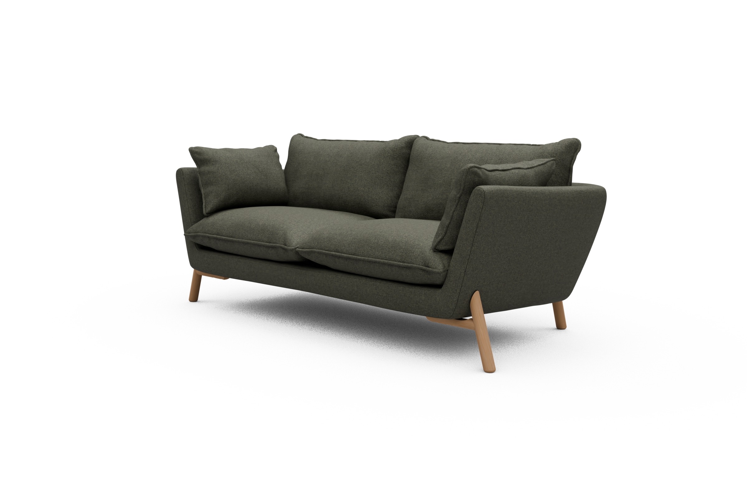 Sofa Emil PREMIUM 2-Sitzer Beinfarbe Eiche Natur Sama-Winter-Moss