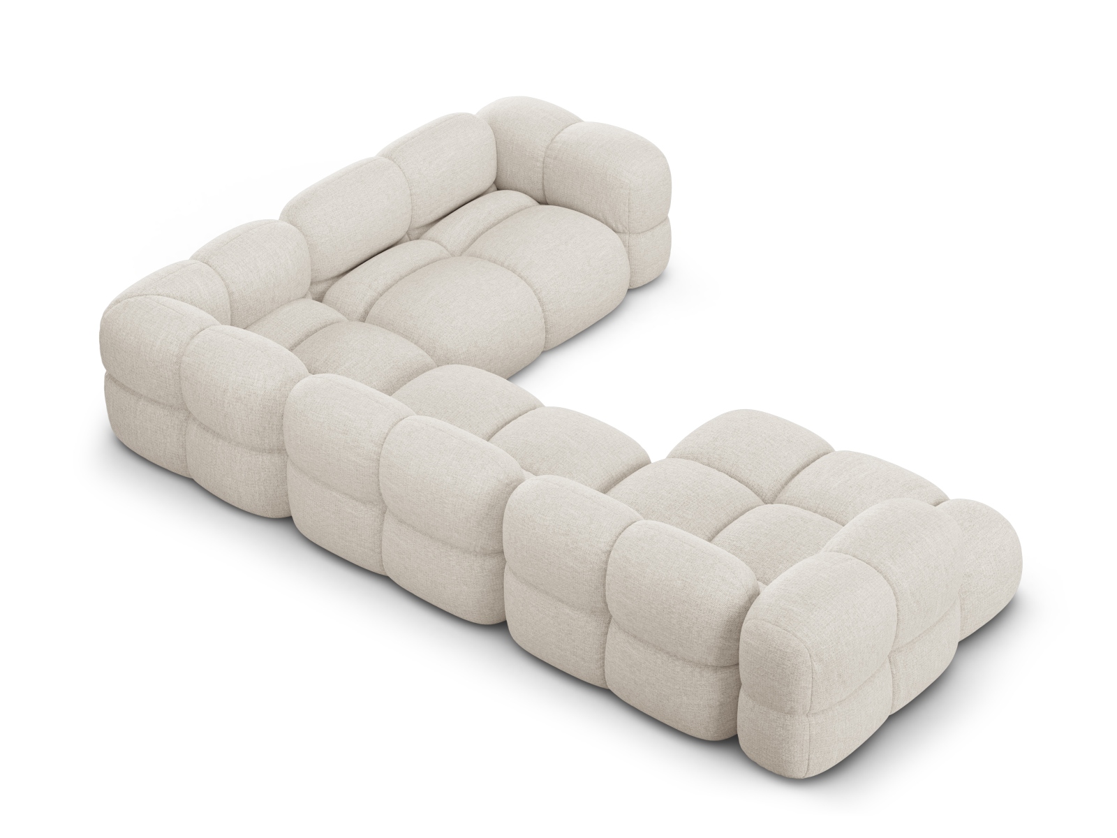 Cosmopolitan Design Panoramasofa Loretto 5-Sitzer Strukturierter Stoff Sorella Beige Rechts