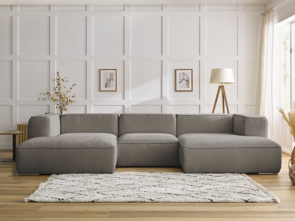 Bobochic Zephyr Wohnlandschaft Strukturstoff Taupe