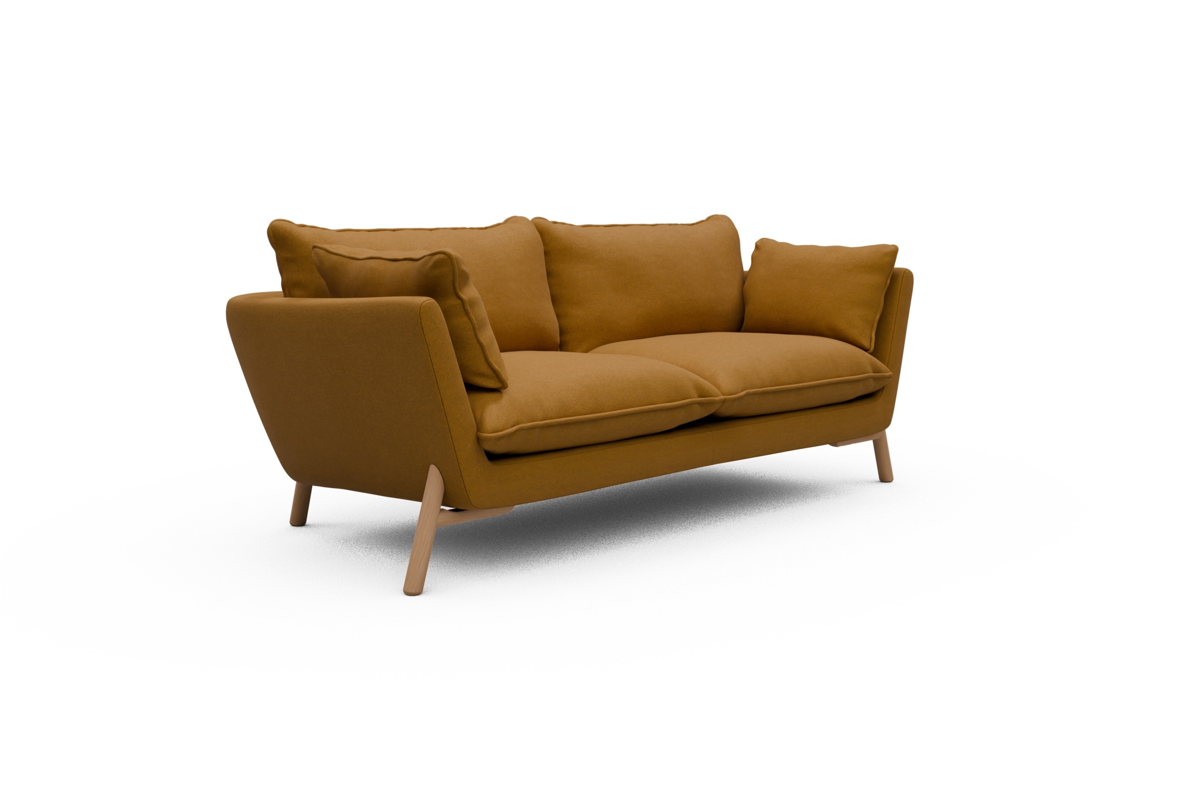 Sofa Emil PREMIUM 2-Sitzer Beinfarbe Eiche Natur Satya-Ocre