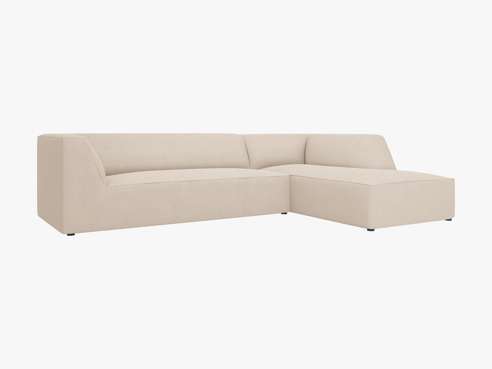 Micadoni 4-Sitzer Modular Sofa Ruby Rechts Strukturierter Stoff Ottawa Beige