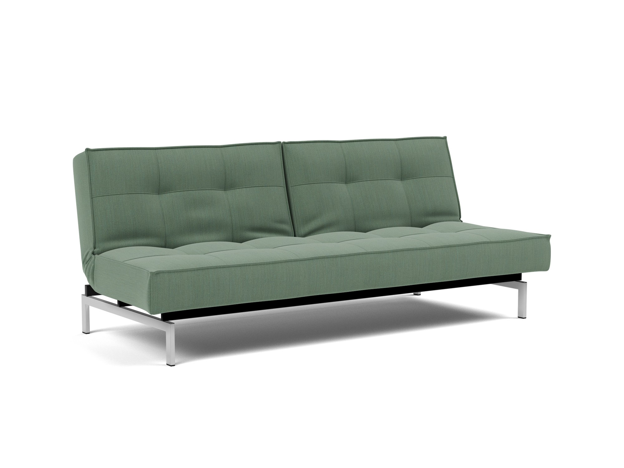 Schlafsofa Splitback Flachgewebe Elegance 518-Green Beine Chrom