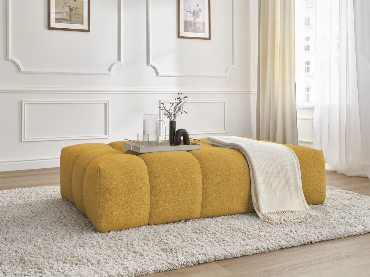 Bobochic Everest Pouf 166 × 100 cm Melange-Stoff Gelb