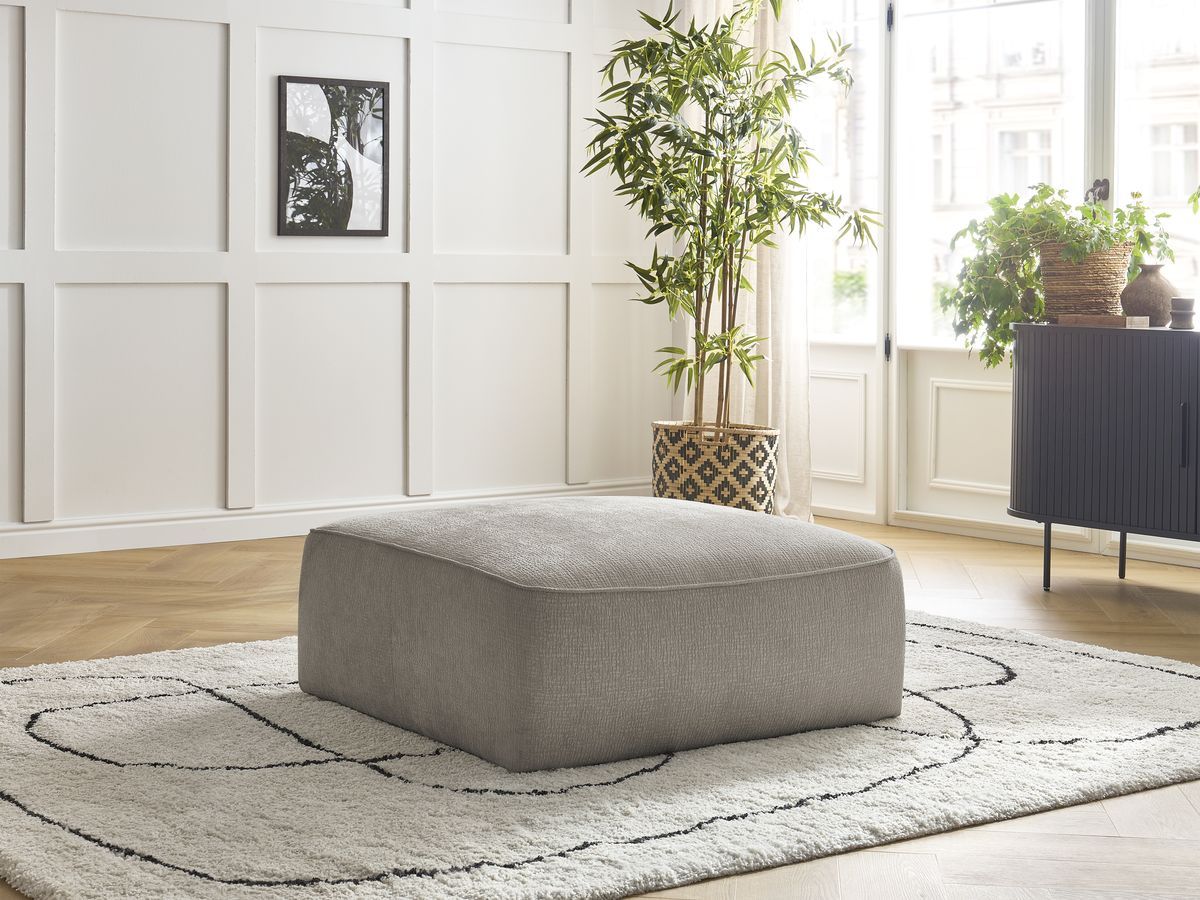 Bobochic Leopold Pouf Strukturstoff Taupe