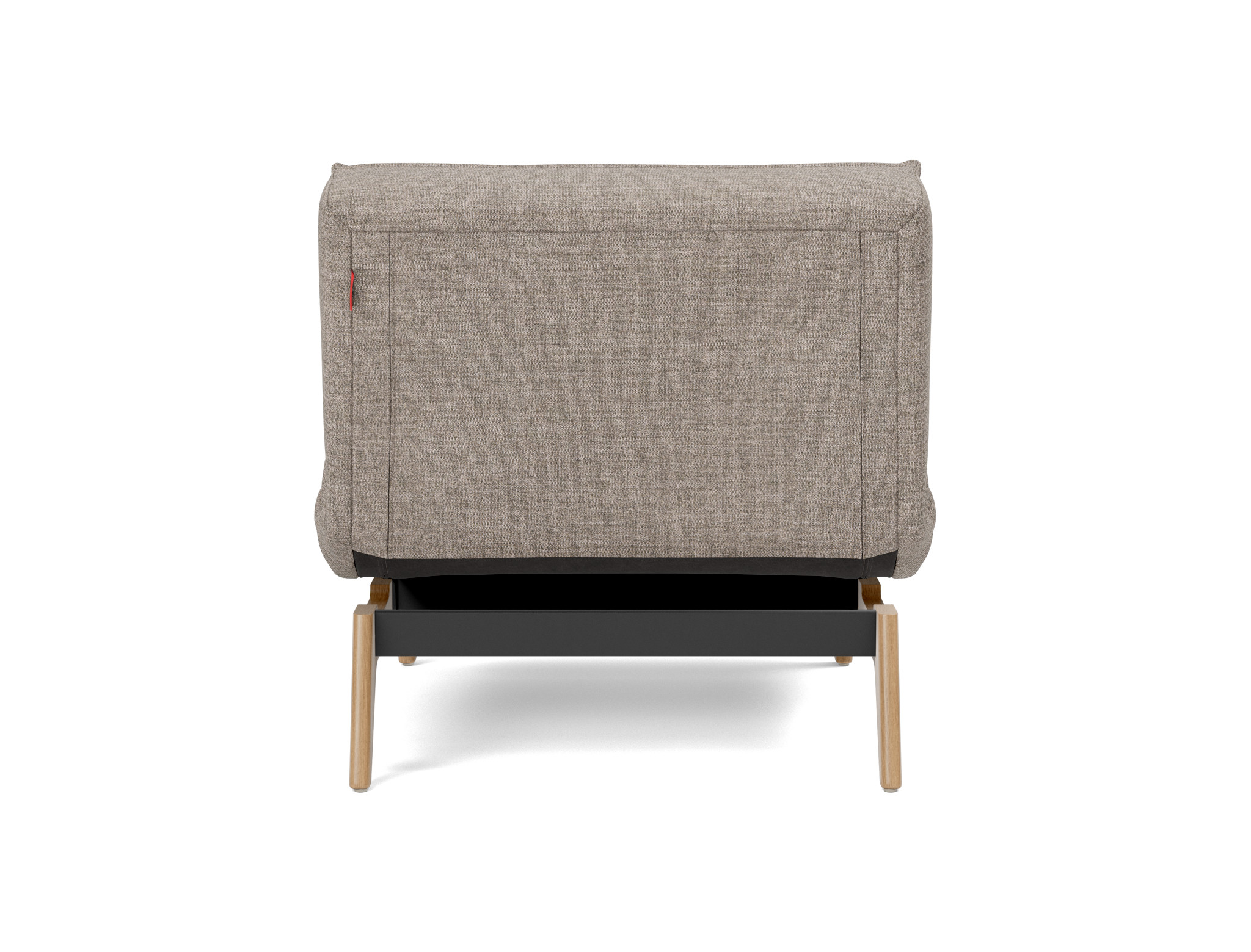 Sessel Splitback Chenille Yuveno 472-Warm-Grey Beine Eiche