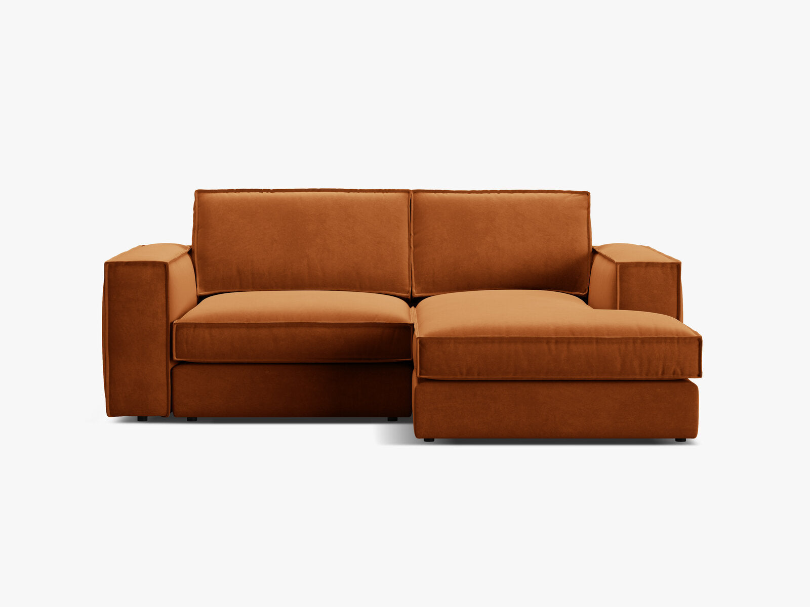Micadoni modulares Ecksofa Pola 2-Sitzer kleine Version Rechts Samt Salvador Terrakotta