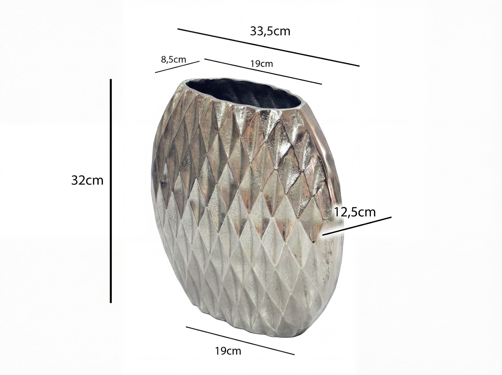 Tischvase Myking Aluminium Silber Ø 34 cm