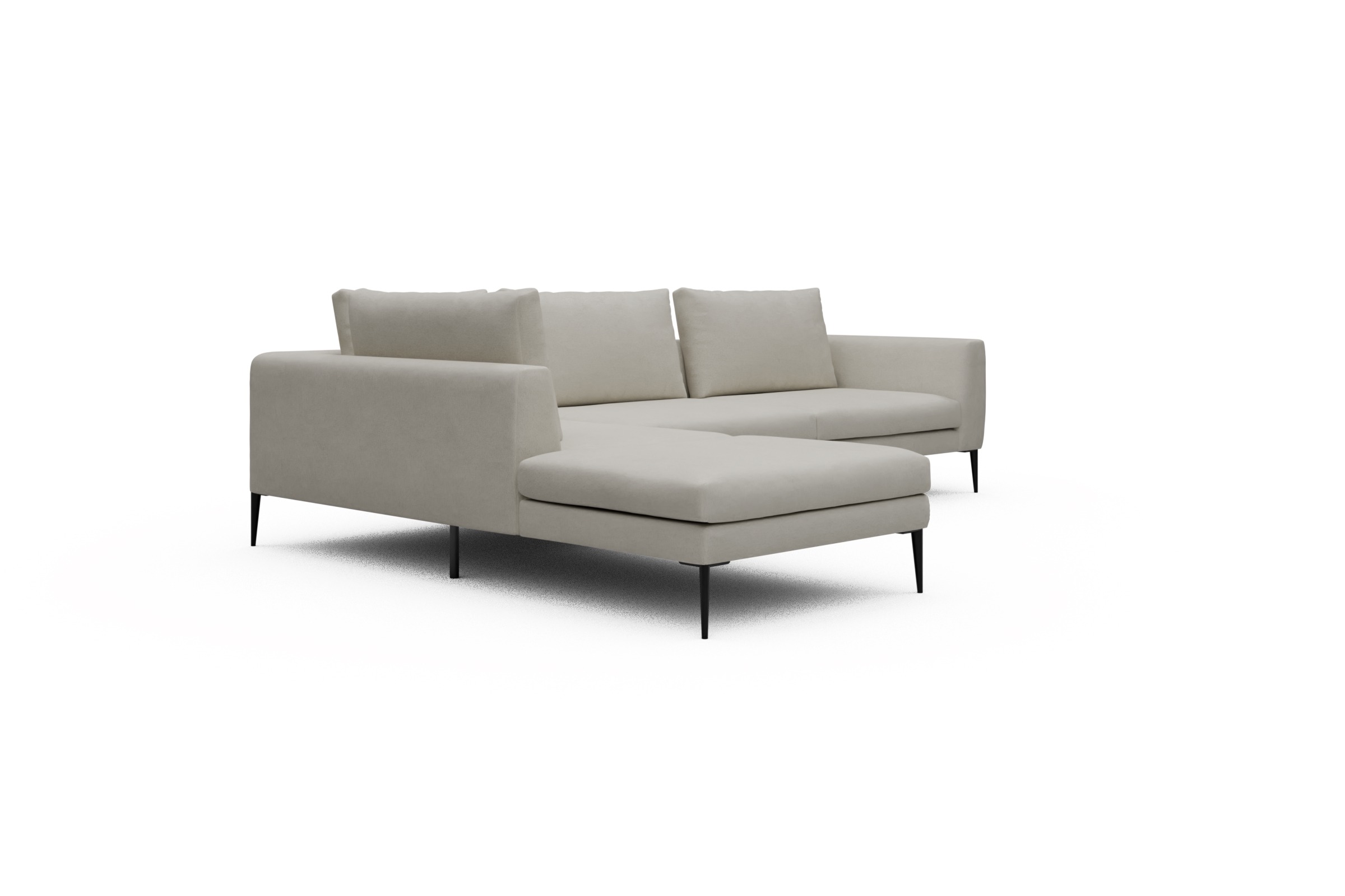Ecksofa Paul Relax-Ecke rechts mit 3-Sitzer Denari-Clean-Beige