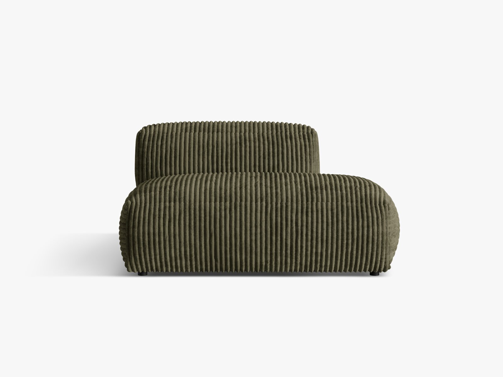 Micadoni Ecksofa-Modul Martina 1-Sitzer Kord Tilia Moßgrün Rechts