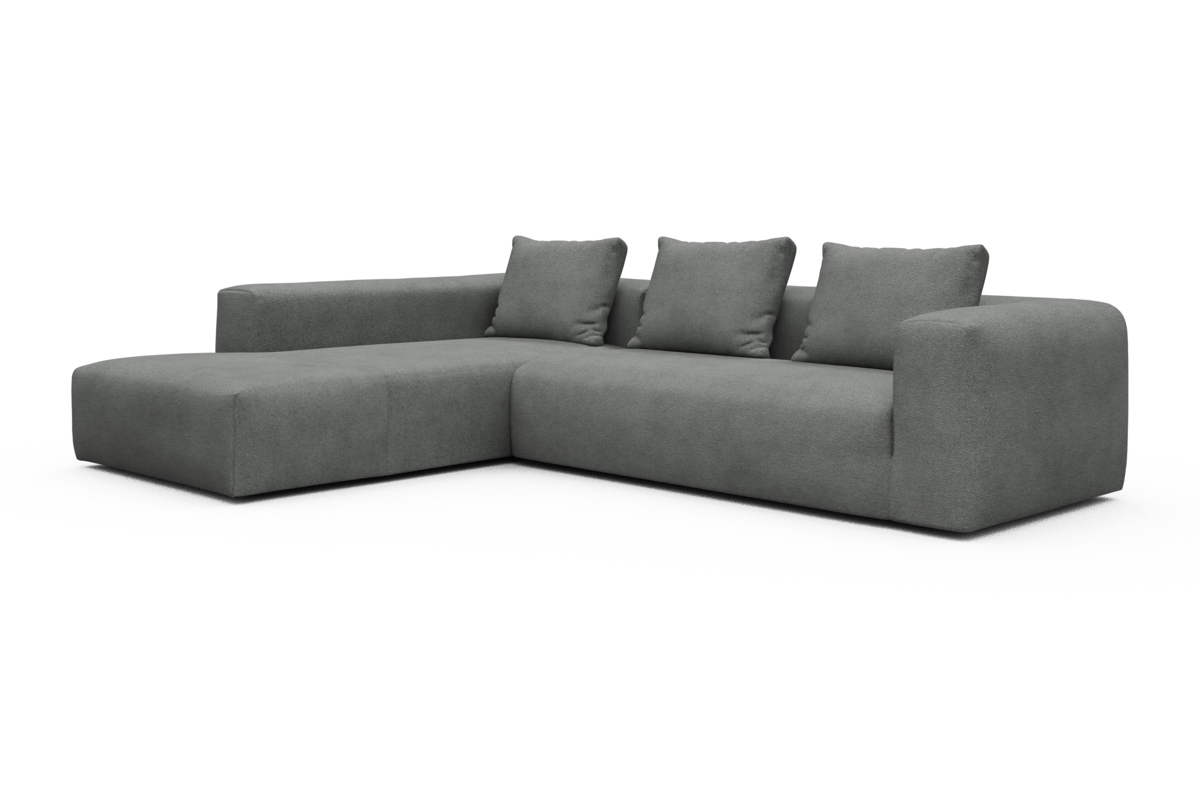 Ecksofa Fred Relax-Ecke links mit 2,5-Sitzer Boucle-Ash-Grey
