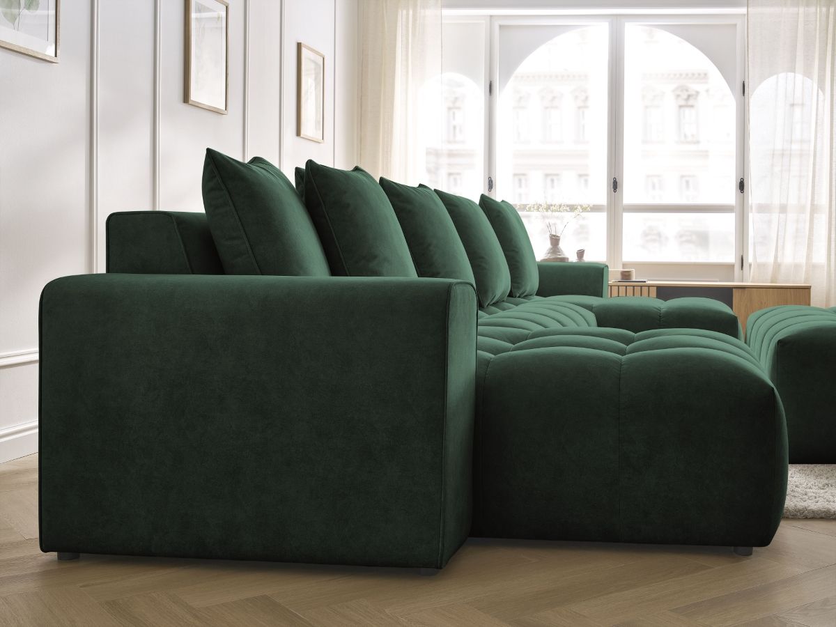 Bobochic Mont-blanc Wohnlandschaft mit Pouf Samt Grün