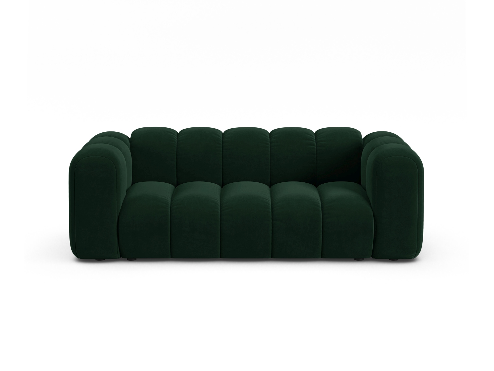 Micadoni Sofa Lupine 2-Sitzer Samt Salvador Flaschengrün