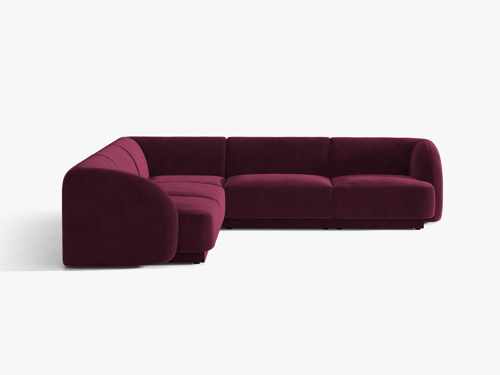 Micadoni 5-Sitzer Symmetrisches Ecksofa Miley Samt Venus Burgunder