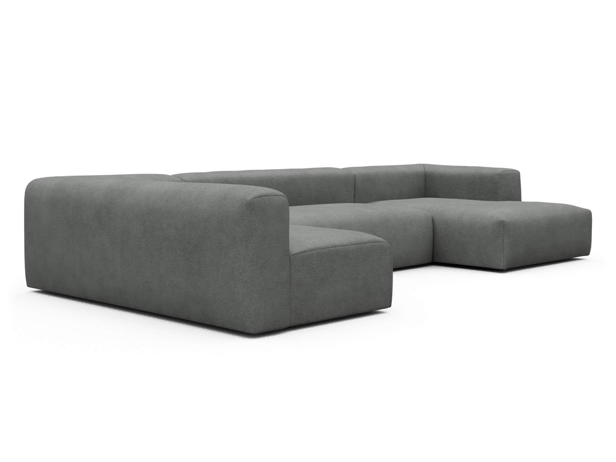 Skandi Home Wohnlandschaft Fred Chaiselongue rechts mit 2-Sitzer und lange Armlehne links Boucle-Ash-Grey moebelfaktor