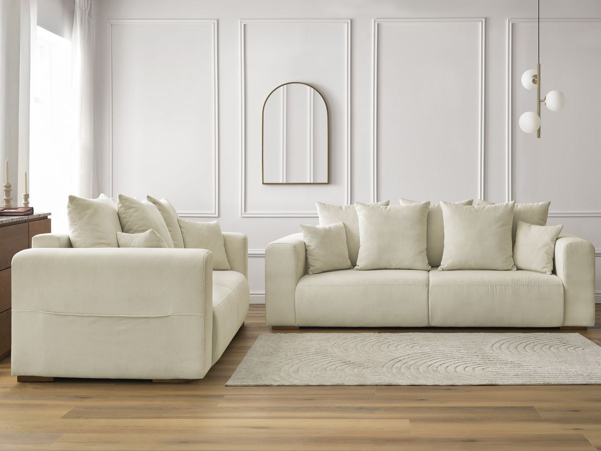 Bobochic Sidonie Sofa 5-Sitzer Cordsamt Beige