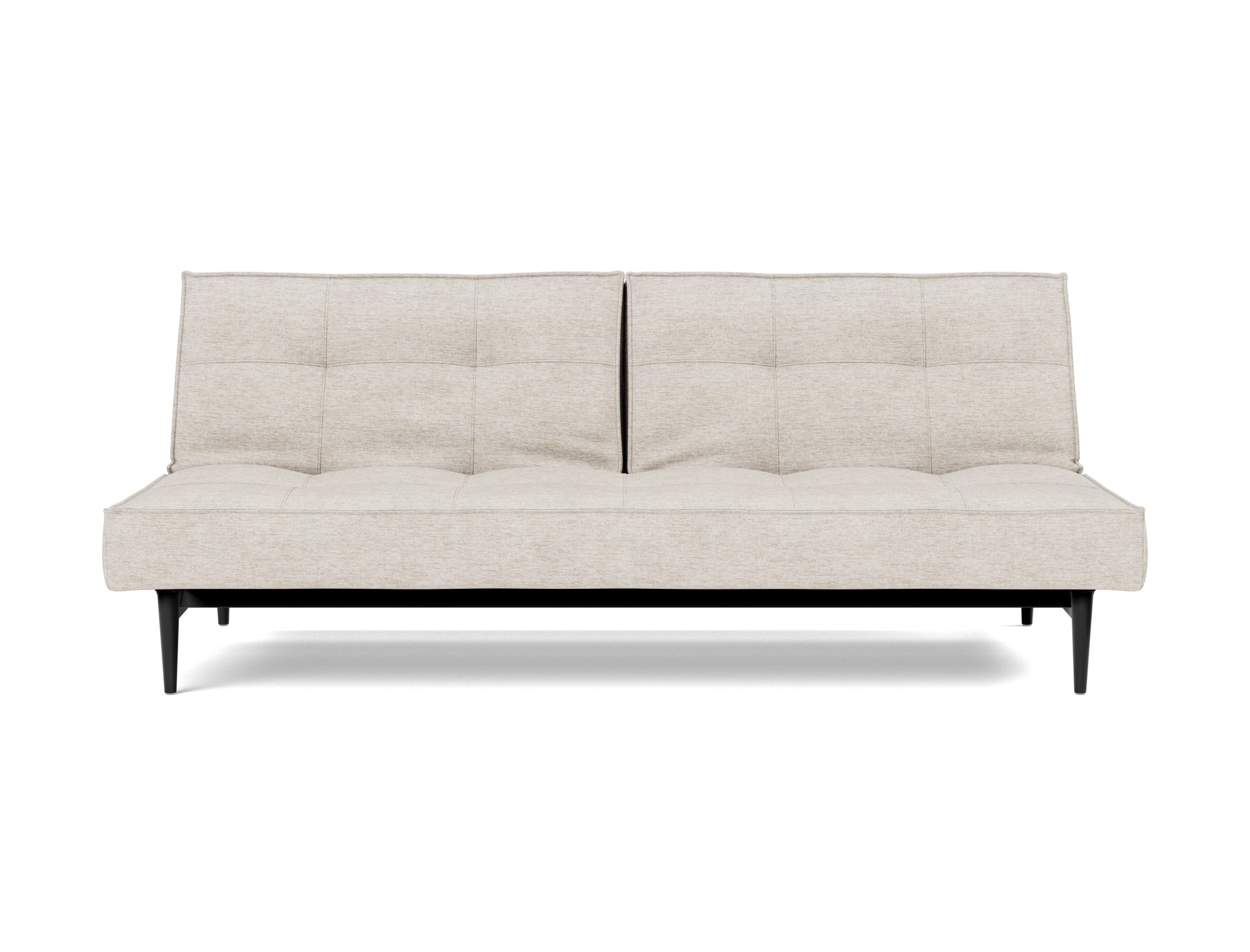 Schlafsofa Splitback Chenille Yuveno 470-Natural Beine Styletto Eiche schwarz