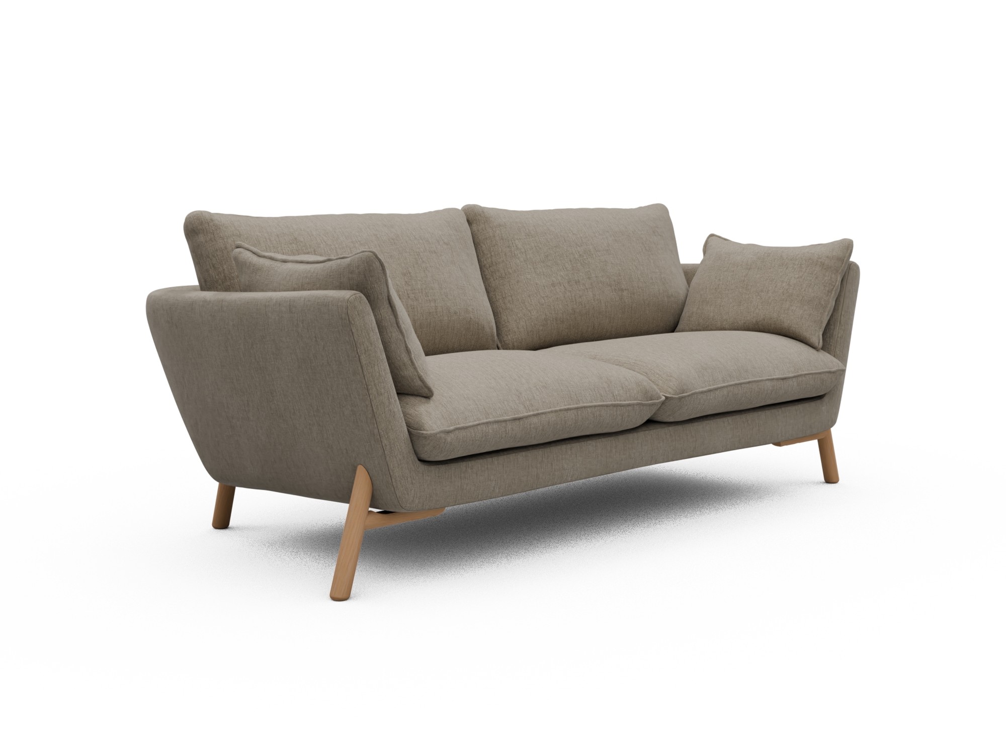 Skandi Home Sofa Emil 2-Sitzer Beinfarbe Eiche Natur Smooth-Beige moebelfaktor