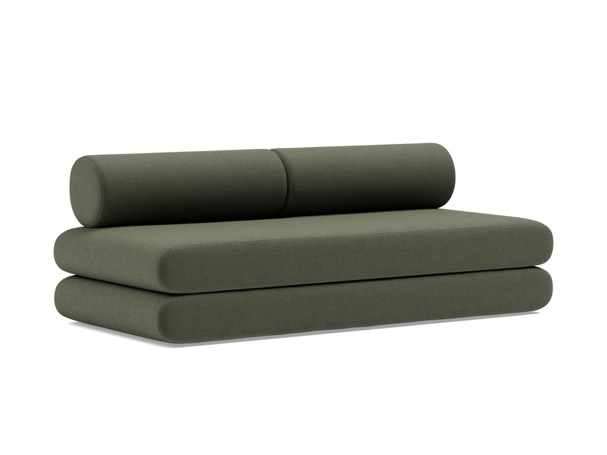 Tagesbett Circlus mit Rückenrollen Chenille Esina 413-Olive-Green
