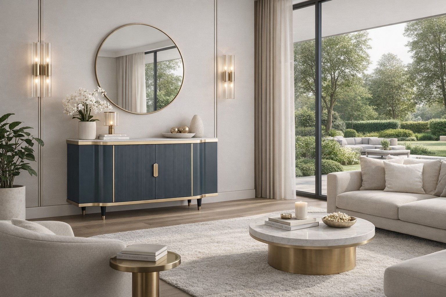 Livin Hill Sideboard Stilig Dunkles Graublau