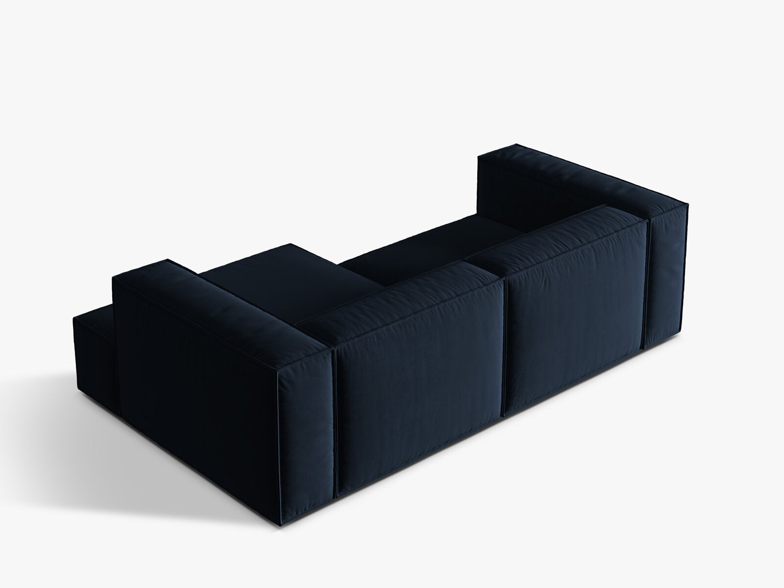 Micadoni Ecksofa Nuria 3-Sitzer Rechts Samt Dunkelblau