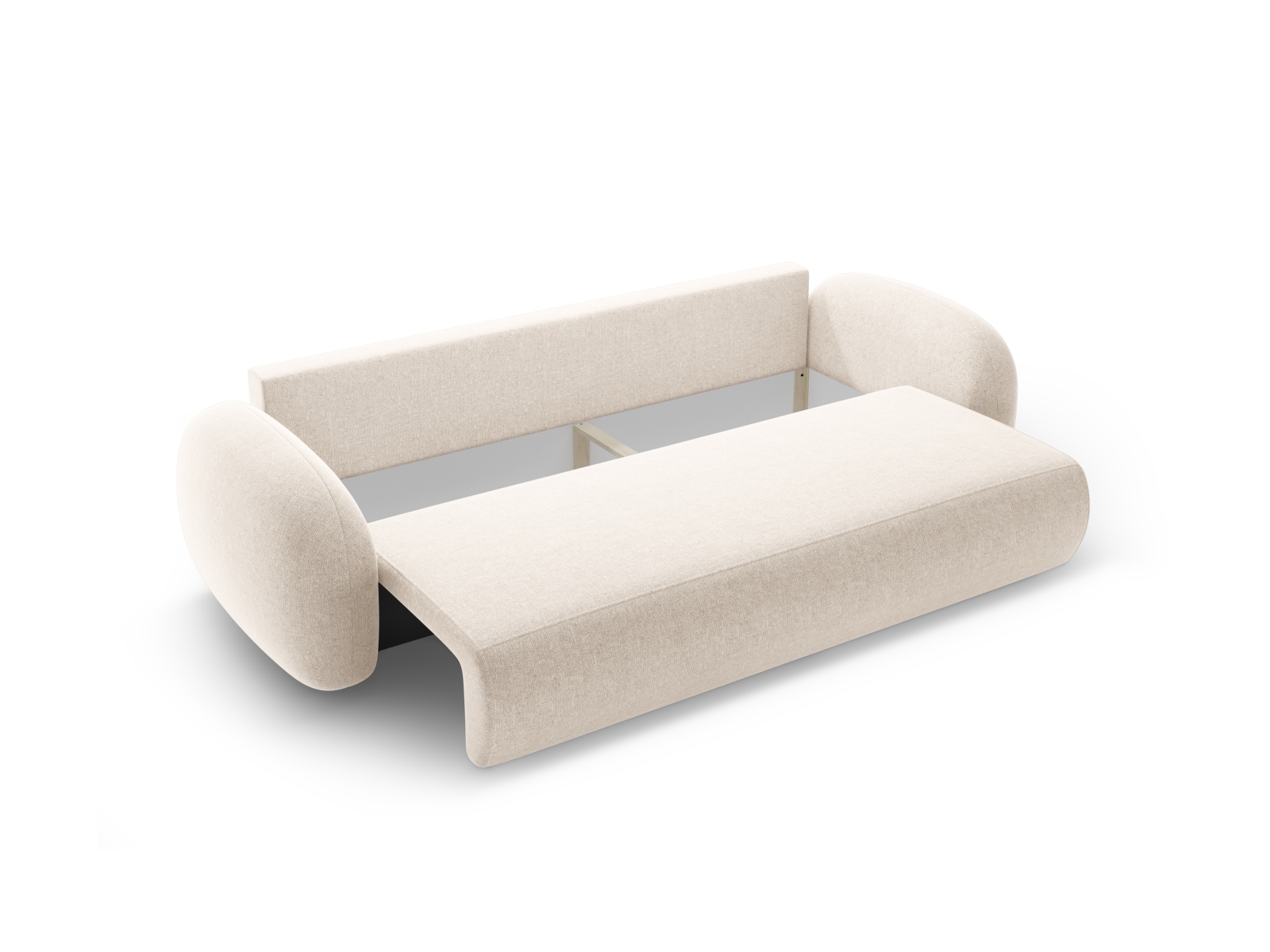 Cosmopolitan Design Schlafsofa Tonale 3-Sitzer mit Bettkasten Chenille Eden Helles Beige