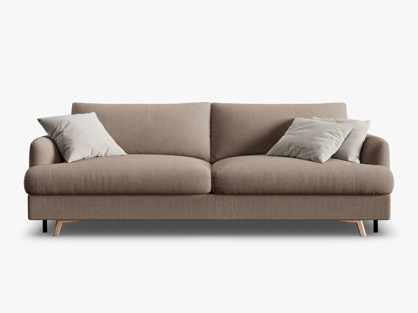 Micadoni Naomi Sofa Mit Bettfunktion Und Stauraum Strukturierter Stoff Liberty Cappuccino