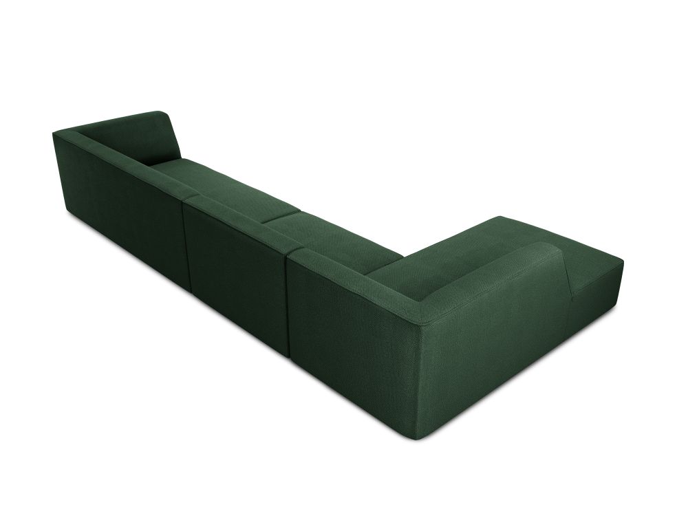 Cosmopolitan Design Ecksofa Siena 5-Sitzer Strukturierter Stoff Ottawa Grün Links