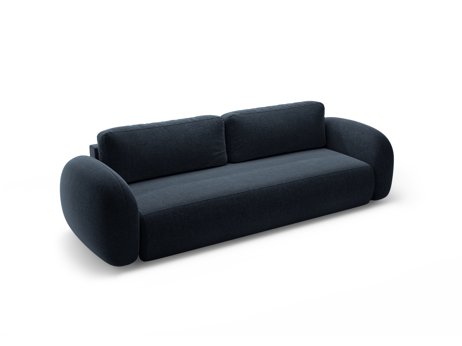 Cosmopolitan Design Schlafsofa Tonale 3-Sitzer mit Bettkasten Chenille Eden Marineblau