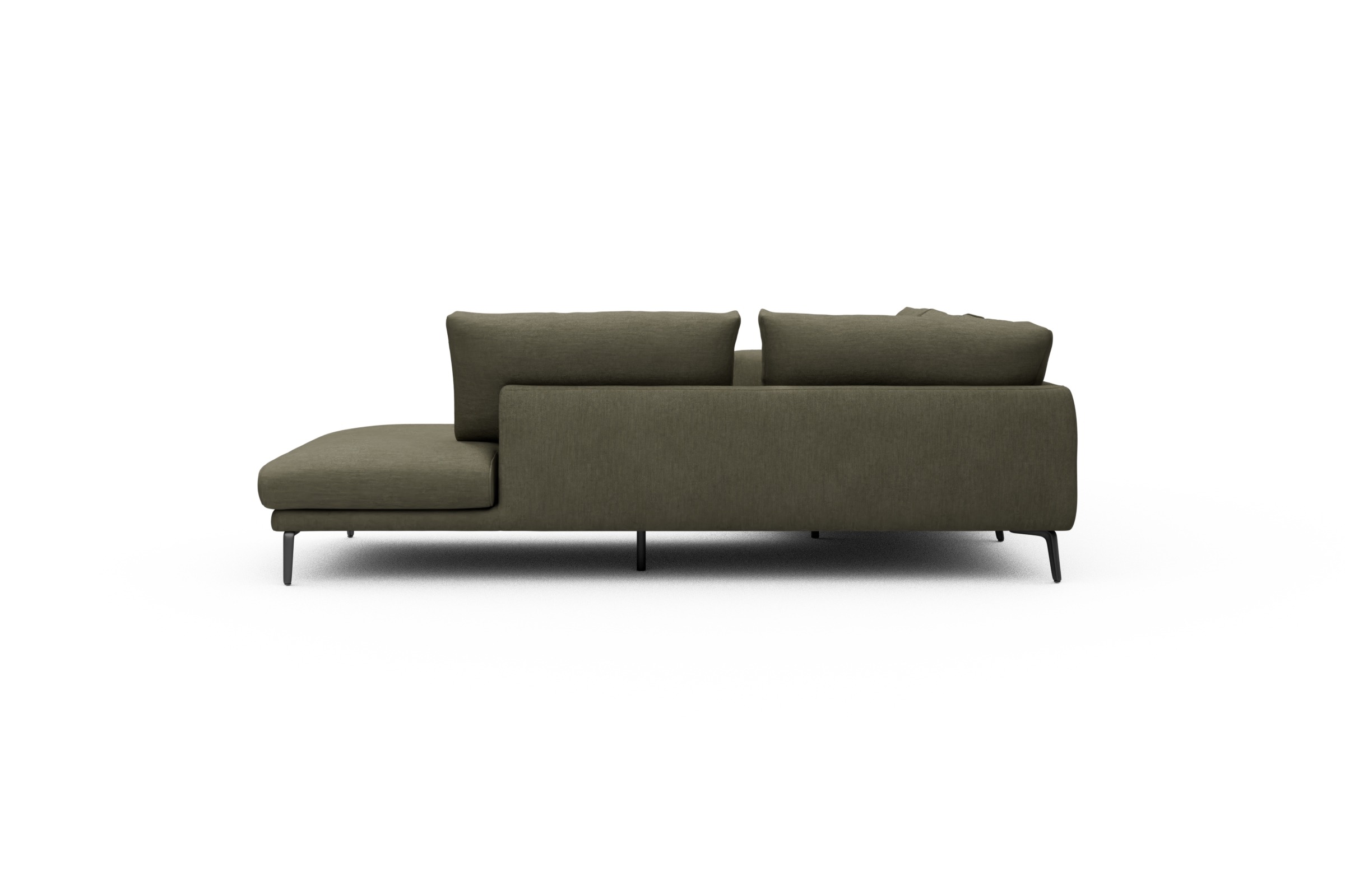 Ecksofa Karl Relax-Ecke rechts mit 2,5-Sitzer Vivus-Dusty-Olive