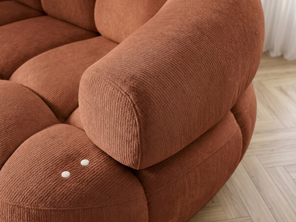 Bobochic Lovely Ecksofa mit Schlaffunktion Stoff Orange Ecke links