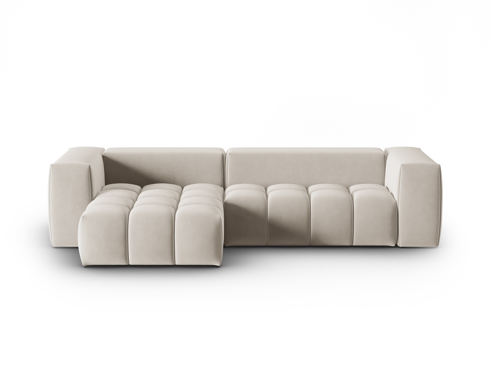 Cosmopolitan Design Ecksofa Verona 3-Sitzer Samt Casino Ecru Links