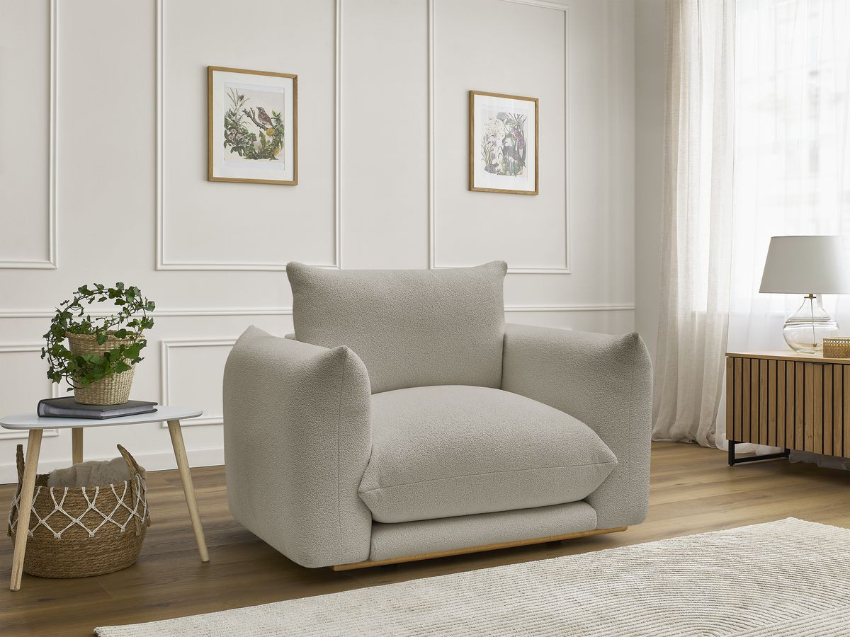 Bobochic Ernest Sessel Bouclé-Stoff Taupe