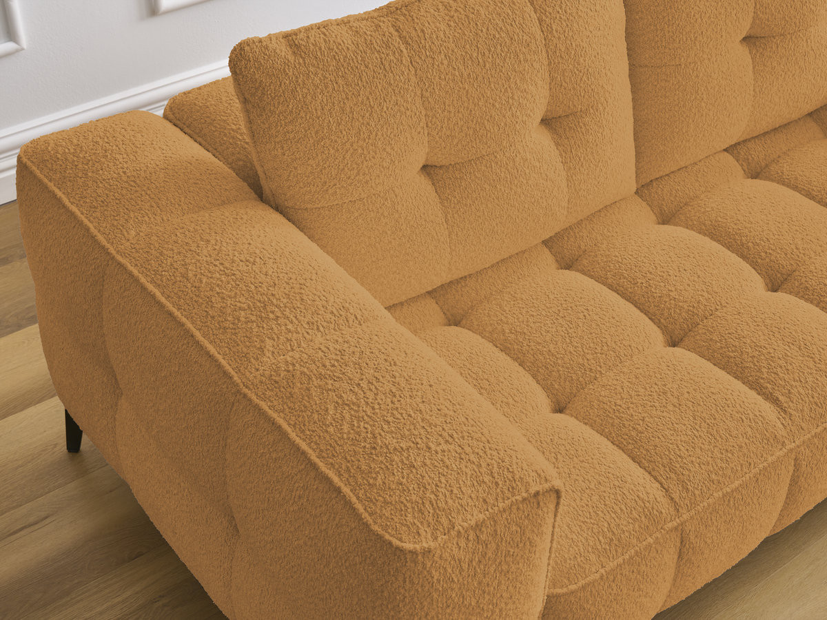 Bobochic Anis Sofa 2-Sitzer Bouclé-Stoff Gelb