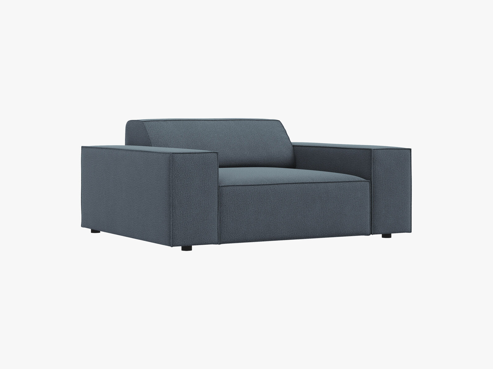 Micadoni Sessel Jodie 1-Sitzer Strukturierter Stoff Megan Blau