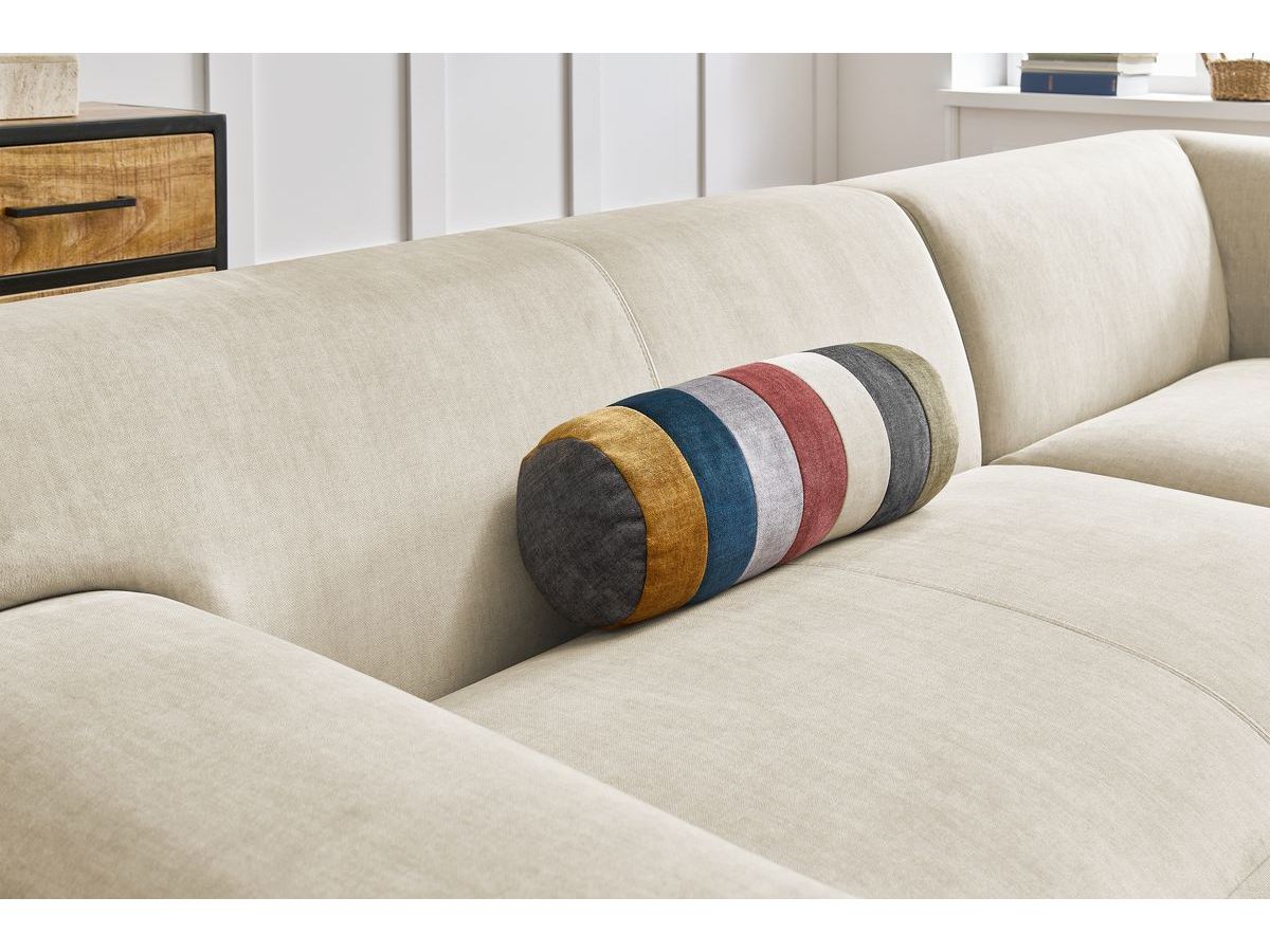 Bobochic Lavena Ecksofa 312 × 220 cm Samt Beige Ecke rechts