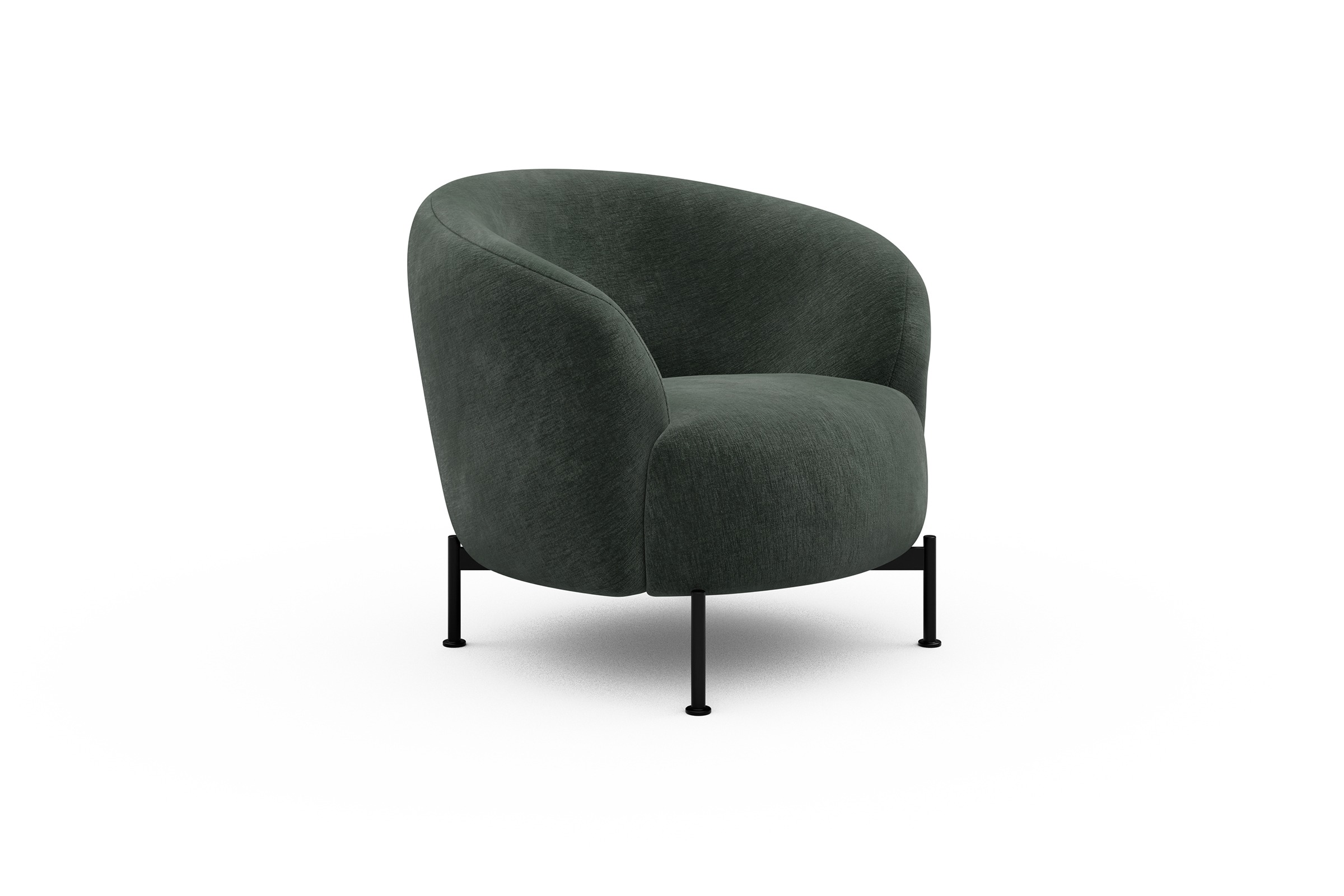 Sessel Ronda X-Metallgestell Schwarz Smooth-Laurel-Green
