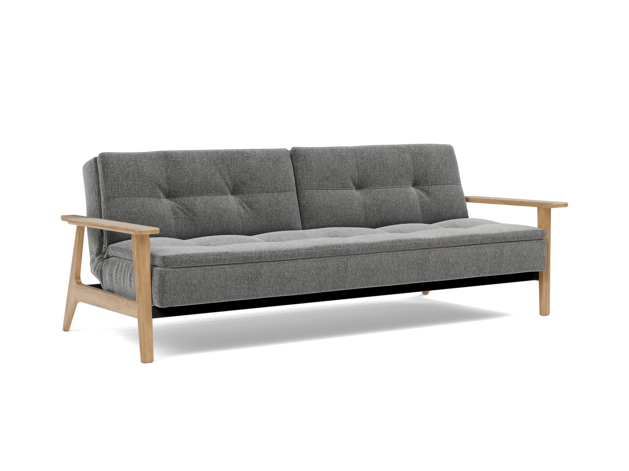 Schlafsofa Dublexo Frej Strukturierter Stoff Twist 563-Charcoal