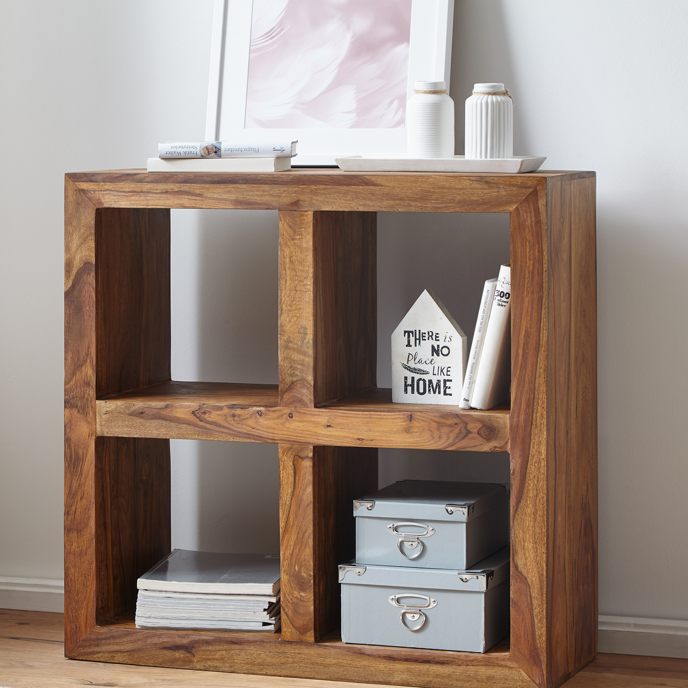 Standregal Balsfjord Massivholz Dunkelbraun 82 × 34 × 82 cm