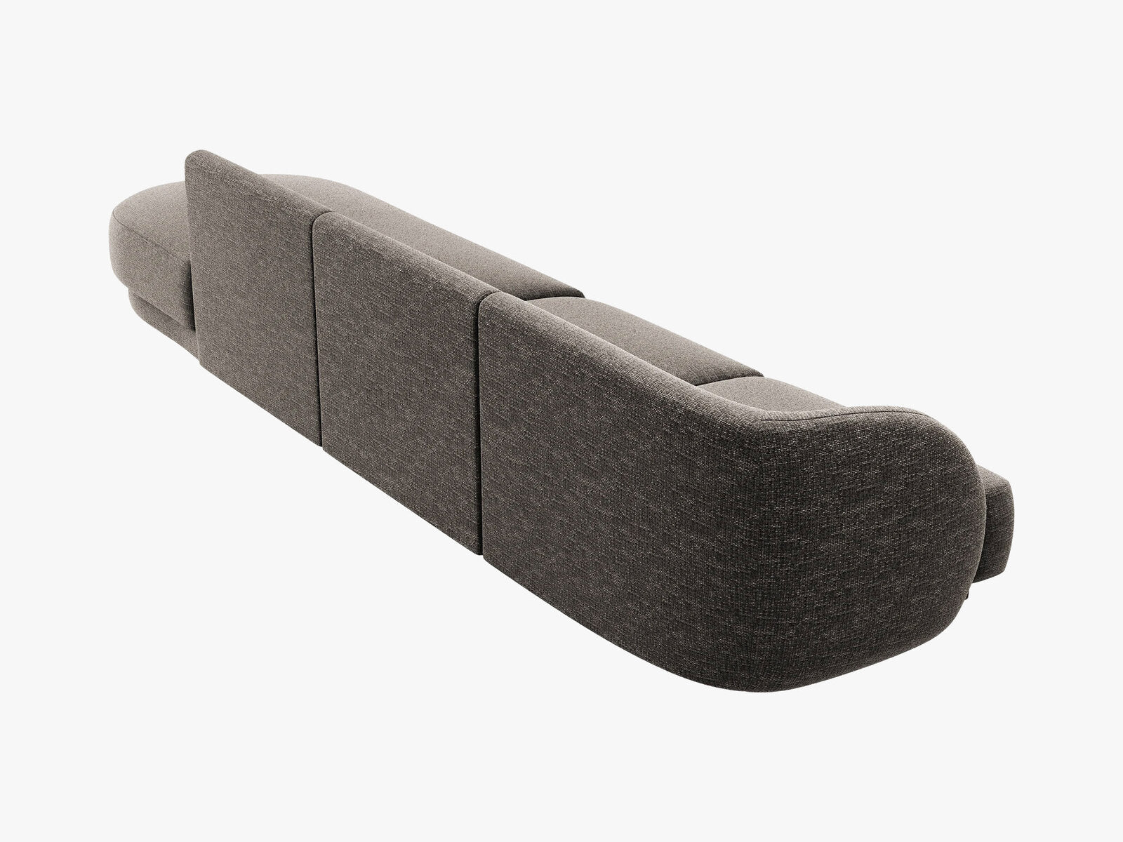 Micadoni Sofa Miley 4-Sitzer Rechts Chenille Haga Grau