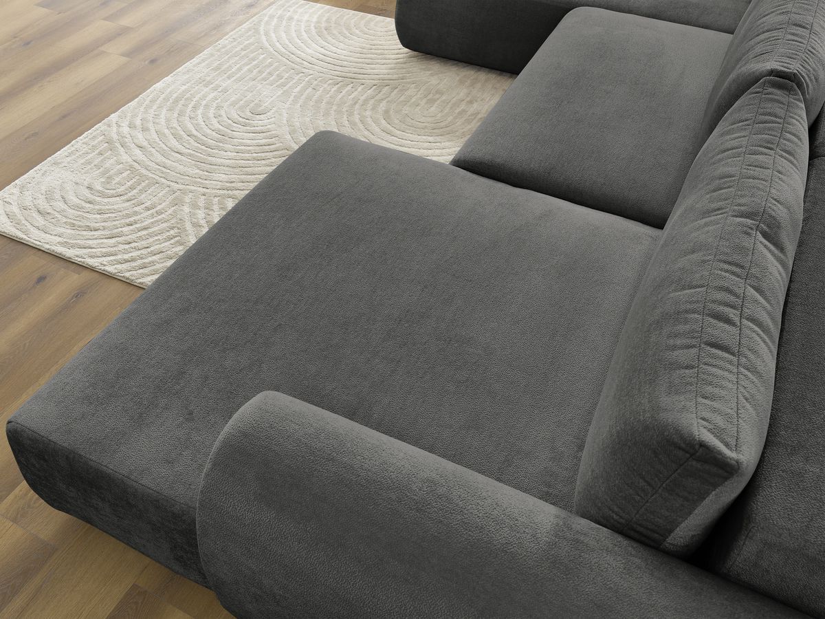 Bobochic Lucien Wohnlandschaft Stoff Dunkelgrau Ecke rechts