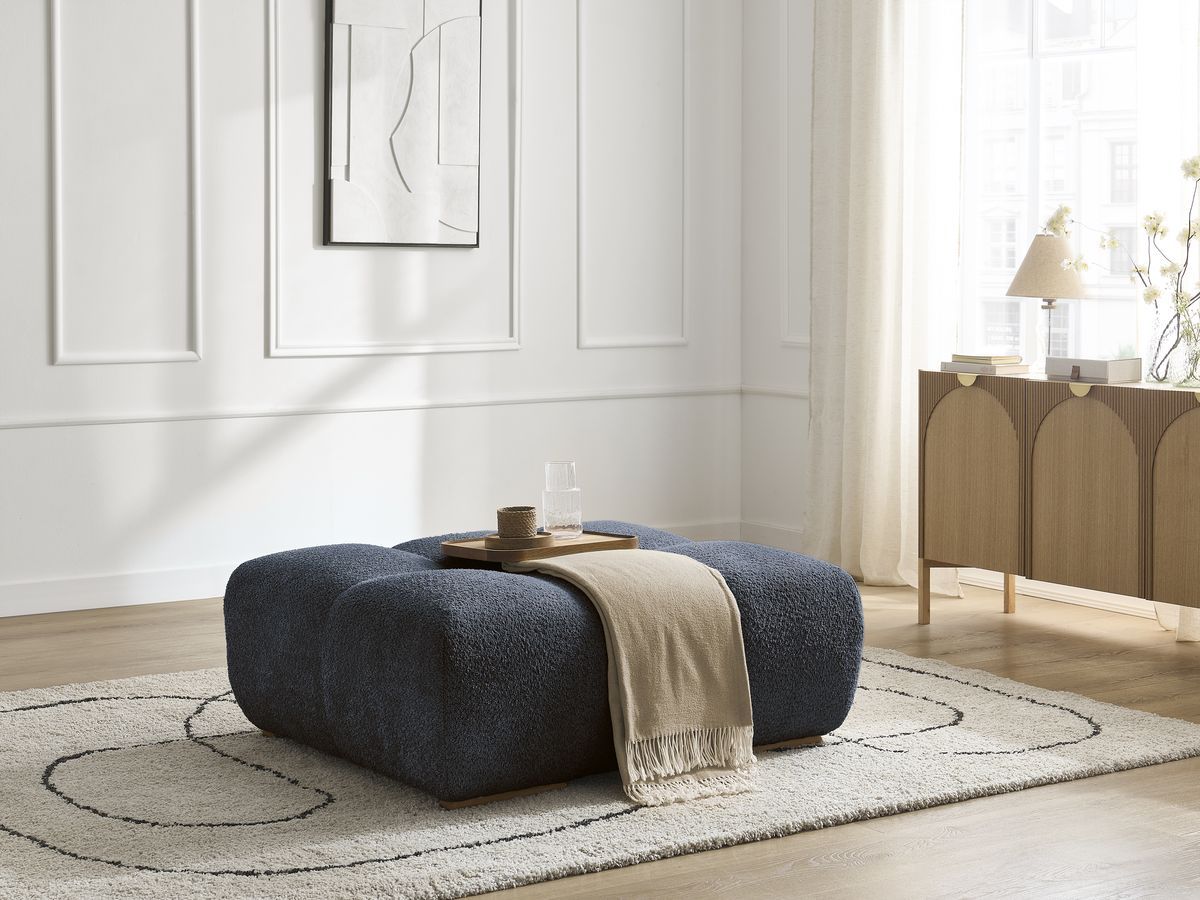 Bobochic Anakin Pouf Bouclé-Stoff Dunkelblau