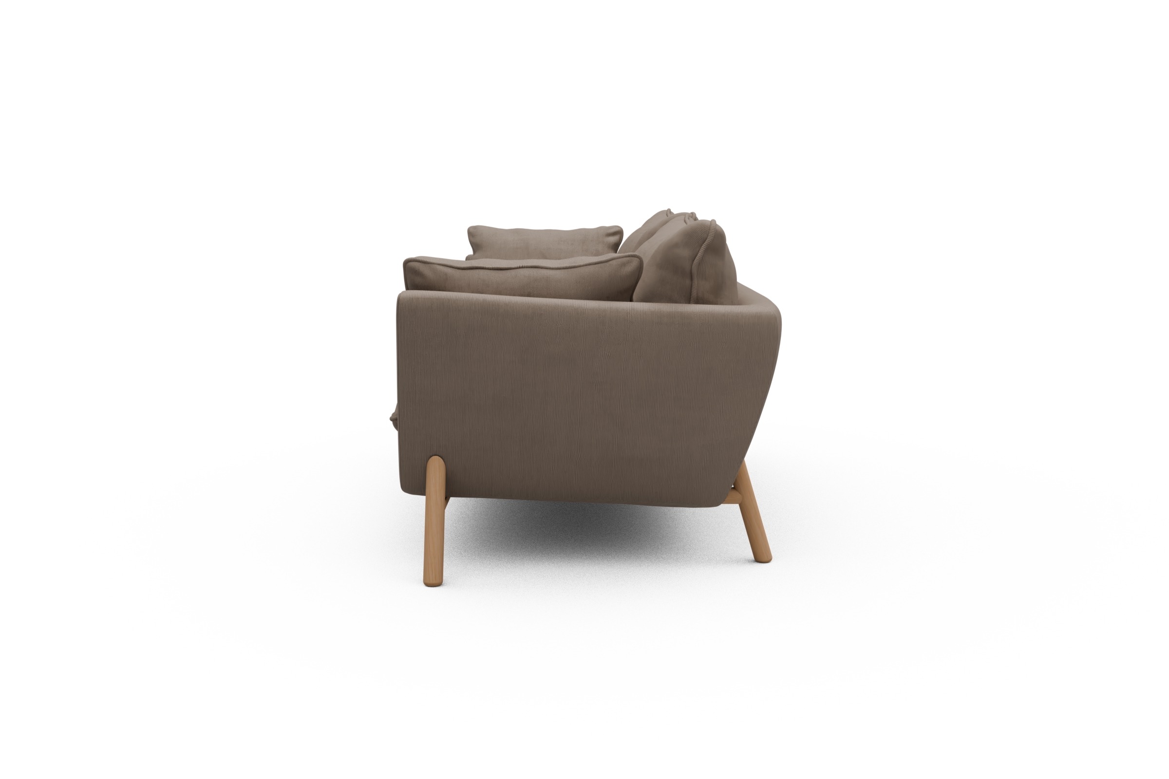 Sofa Emil PREMIUM 2-Sitzer Beinfarbe Eiche Natur Cordufine-Beige