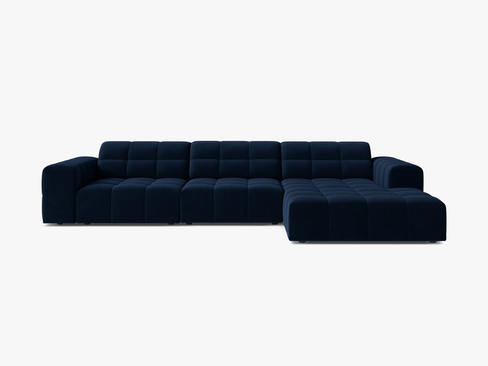 Micadoni Ecksofa Jennifer 4-Sitzer Rechts Samt Bluvel Königsblau
