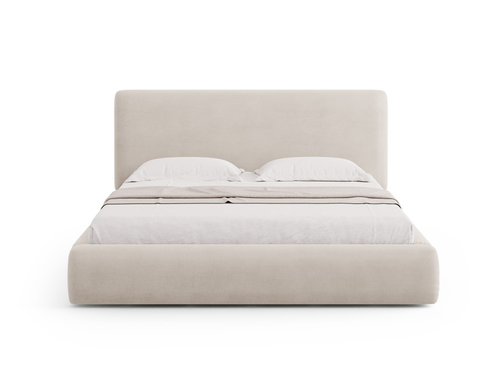 Cosmopolitan Design Stauraumbett mit Kopfteil Colonel 180x200 Chenille Rebel Beige