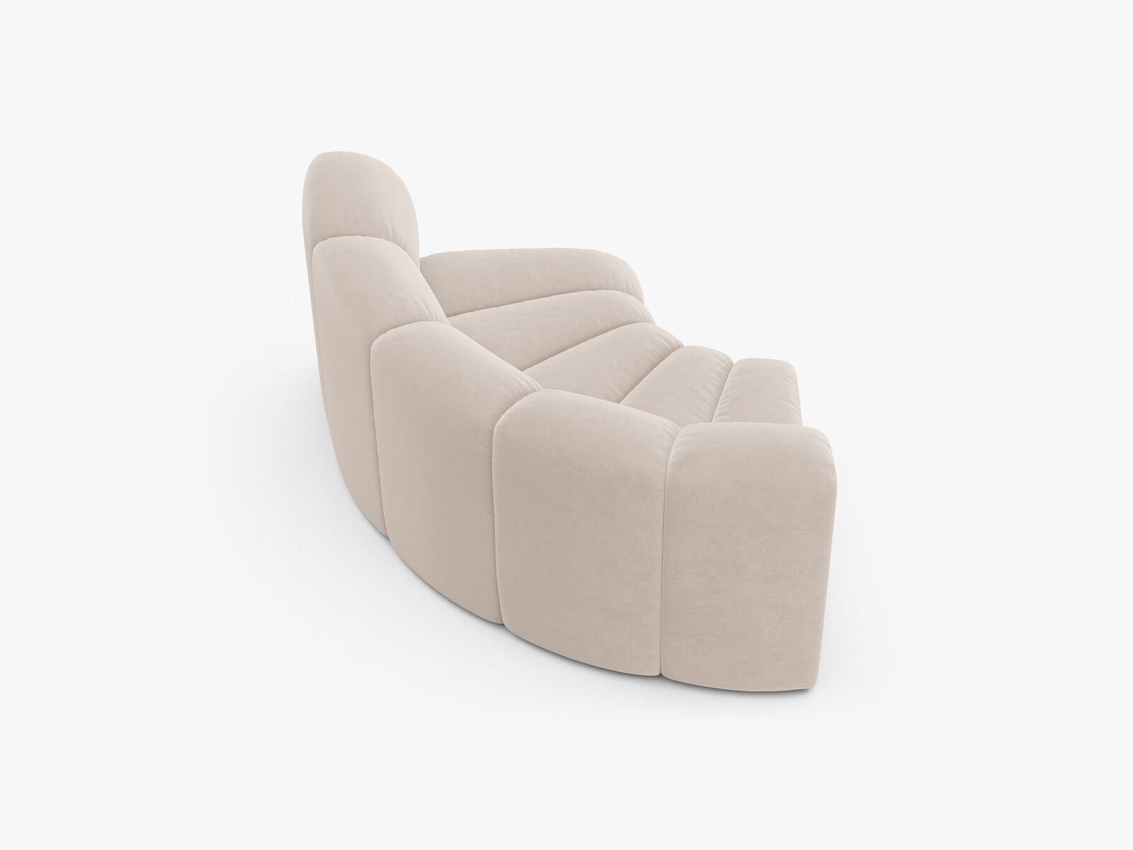 Micadoni rundes Eckmodul Lupine Samt Venus Helles Beige