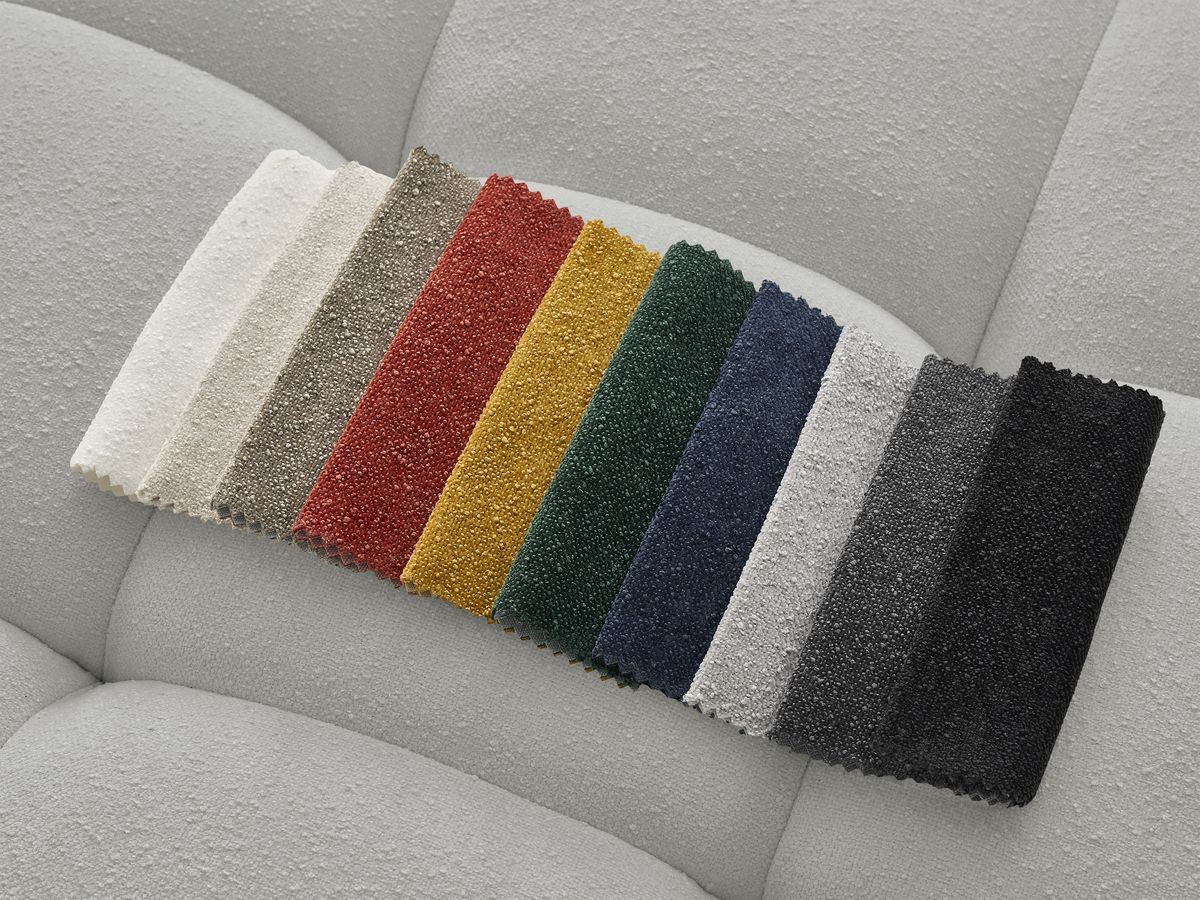 Bobochic Anis Sofa-Set 3- und 2-Sitzer mit Pouf Strukturstoff Hellgrau